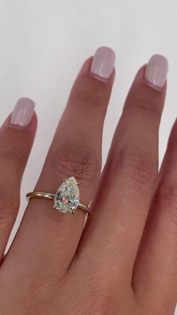 Inel logodna diamant de laborator lacrima briliant | Aur 10K 14K 18K sau Platina [8]