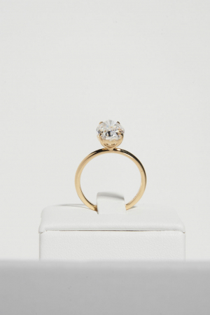 Inel logodna diamant de laborator lacrima briliant | Aur 10K 14K 18K sau Platina [7]