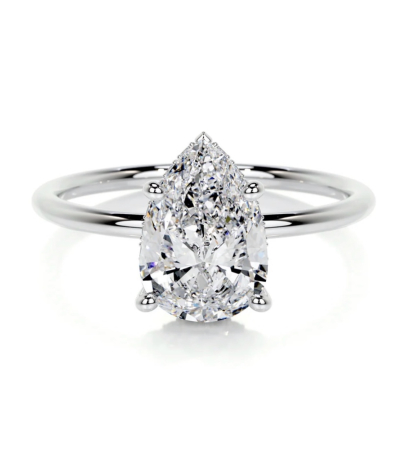 Inele de logodna - Inel logodna diamant de laborator lacrima briliant | Aur 10K 14K 18K sau Platina