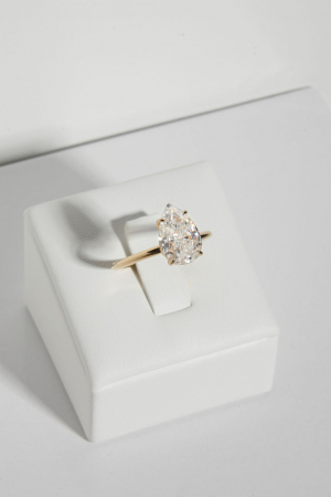 Inel logodna diamant de laborator lacrima briliant | Aur 10K 14K 18K sau Platina [4]