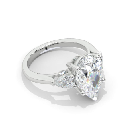 Inel logodnă trilogy moissanite pară 1-4 CT [1]