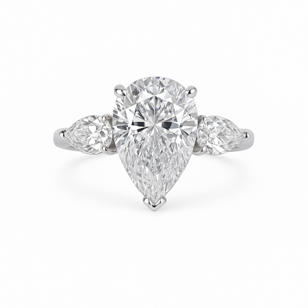 Aur - Inel logodnă trilogy moissanite pară 1-4 CT