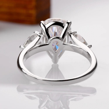 Inel logodnă trilogy moissanite pară 1-4 CT [3]