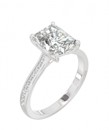 Gold - Cushion Moissanite 3 CT Engagement Ring