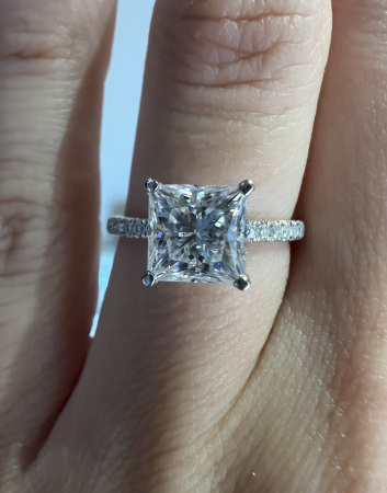 Inel Princess Hidden Halo Band Pave 1,4 CT [5]