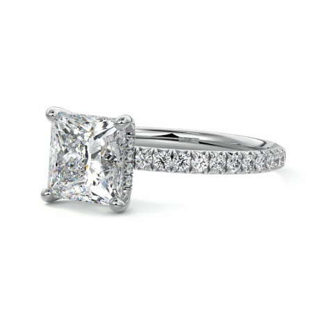 Inel Princess Hidden Halo Band Pave 1,4 CT [1]