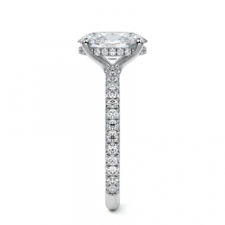 Inel Oval Hidden Halo Band Pave 1,4 CT [2]