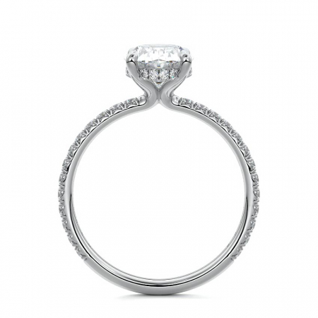 Inel Oval Hidden Halo Band Pave 1,4 CT [3]