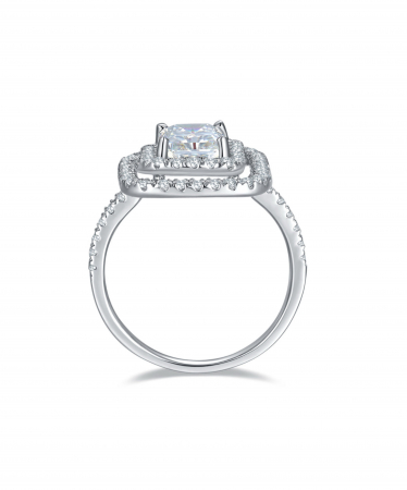 Inel Radiant Cut Double Halo Pave [2]