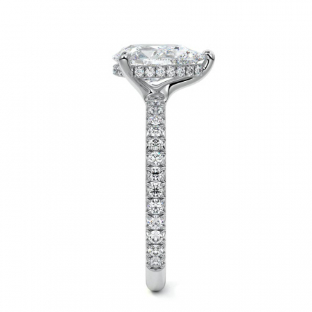 Inel Pear Hidden Halo Band Pave 1,4 CT [2]