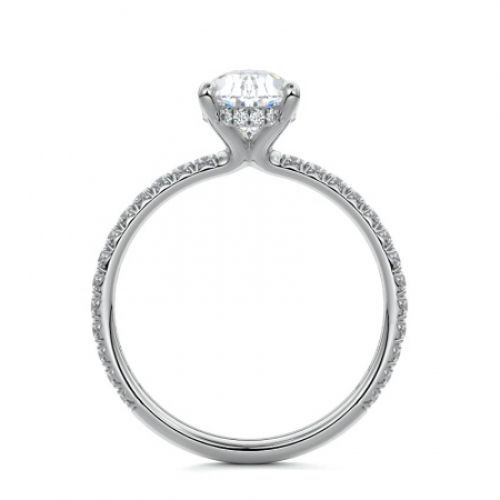 Inel Pear Hidden Halo Band Pave 1,4 CT [3]