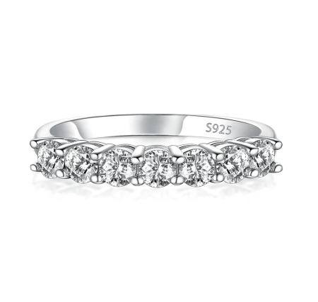 Silver - Semieternity 7 Stones Ring