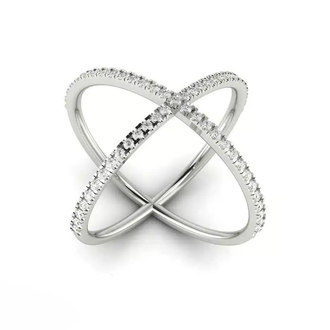 Moissanite - Inel Ur X Pave Band