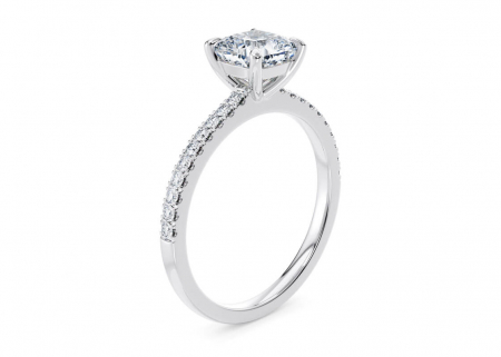 Inel Solitaire Cushion Pave Band [1]