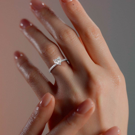 Inel Heart Hidden Halo Band Pave 1,4 CT [8]