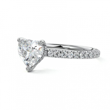 Inel Heart Hidden Halo Band Pave 1,4 CT [1]