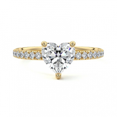 Inel Heart Hidden Halo Band Pave 1,4 CT [4]