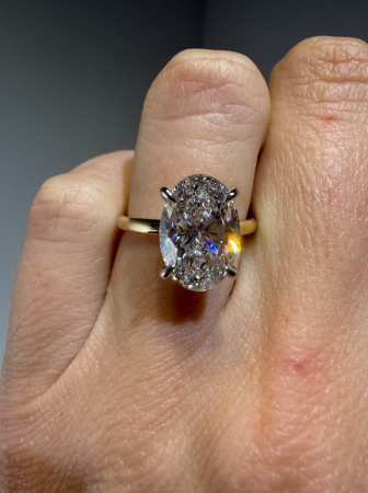 Inel Solitaire Oval 3,5 CT | Diamant de laborator [3]
