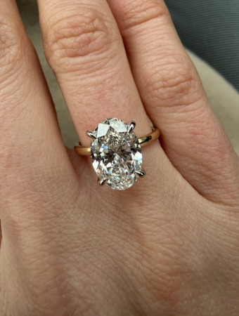 Inel Solitaire Oval 3,5 CT | Diamant de laborator [6]