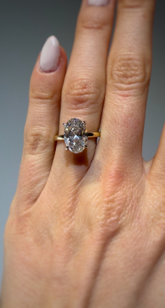Inel Solitaire Oval 3,5 CT | Diamant de laborator [7]
