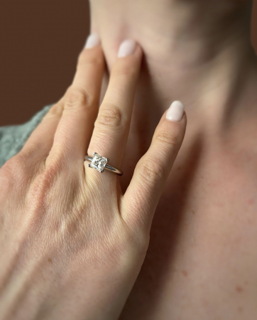 Inel Solitaire Princess cut 1 CT [5]