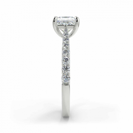 Inel Solitaire Princess Pave Band [2]