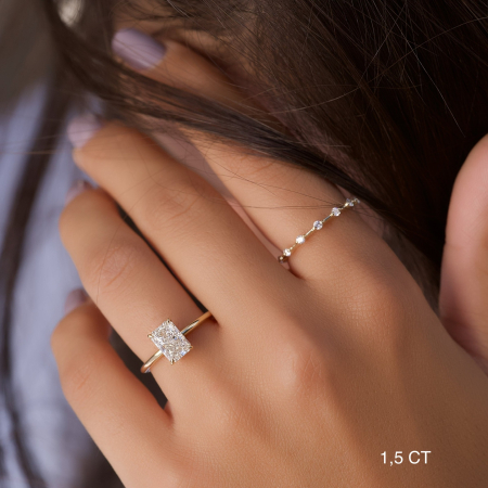 Inel Solitaire Radiant Hidden Halo [7]