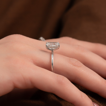 Inel Solitaire Radiant Hidden Halo [2]