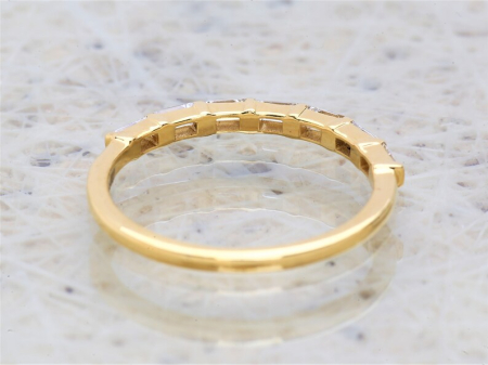 Inel semieternity cu moissanite tăietură baghetă 0.7 ct D VVS din aur sau platină [4]