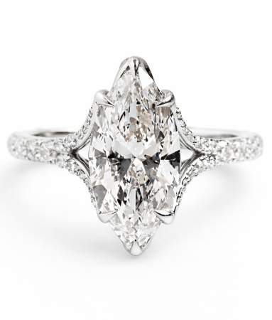 Gold - MarquiseTulip Engagement Ring – 2.5 CT Marquise Moissanite