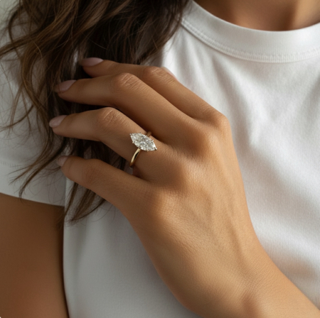 Inel de logodnă The Muse – Moissanite Marquise 2,2 CT [10]