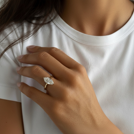 Inel de logodnă The Muse – Moissanite Marquise 2,2 CT [8]