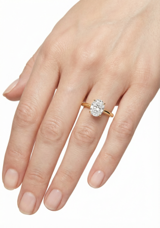 Inel logodnă diamant laborator oval 1.5 ct vintage Tacori [6]