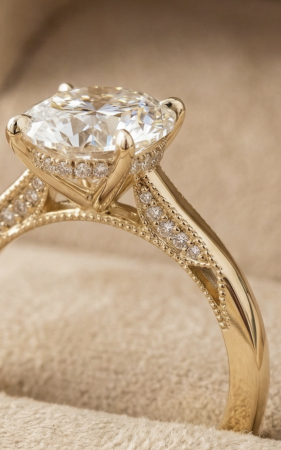 Inel logodnă diamant laborator oval 1.5 ct vintage Tacori [5]