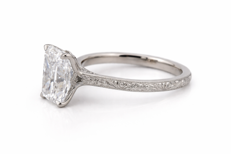 Inel Logodnă Diamant Laborator Radiant Vintage - Filigran si Milgrain | Estera Jewellery [3]