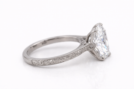 Inel Logodnă Diamant Laborator Radiant Vintage - Filigran si Milgrain | Estera Jewellery [4]