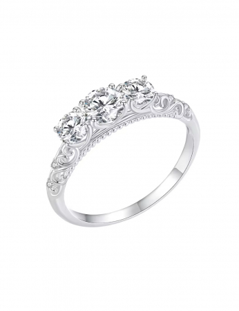 Inel trilogu Moissanite