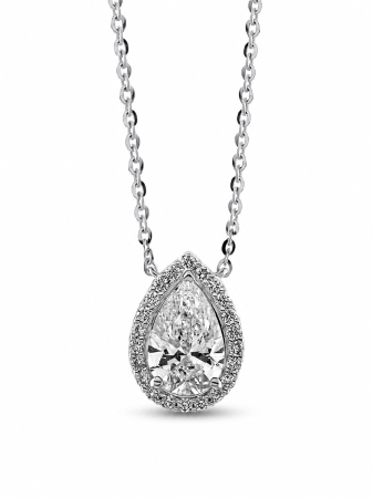 Lanturi - Lant din argint cu pandantiv Moissanite Para
