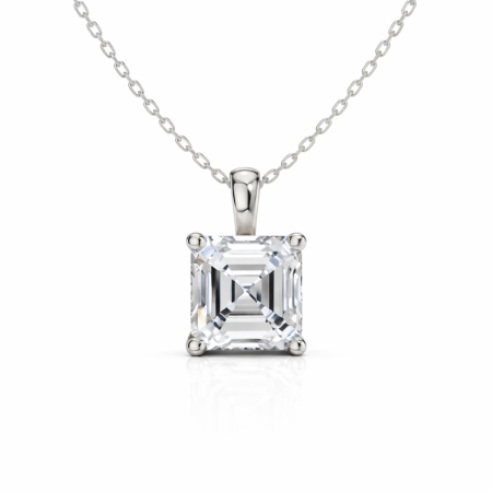 Lanturi - 1 CT Moissanite Solitaire Asscher Pendant Necklace