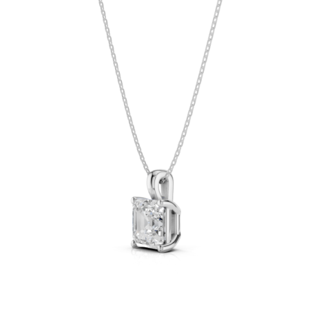 1 CT Moissanite Solitaire Asscher Pendant Necklace [3]