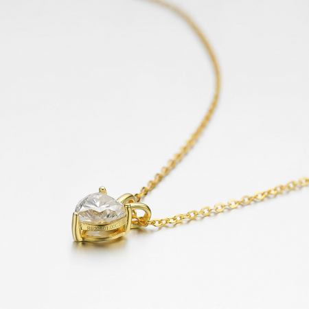Lant cu pandantiv Solitaire Heart 1 CT [3]