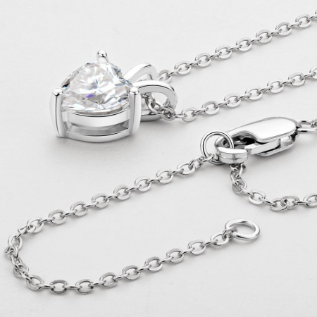 Lant cu pandantiv Solitaire Heart 1 CT [4]