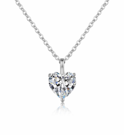 1 CT Solitaire Heart Pendant Necklace