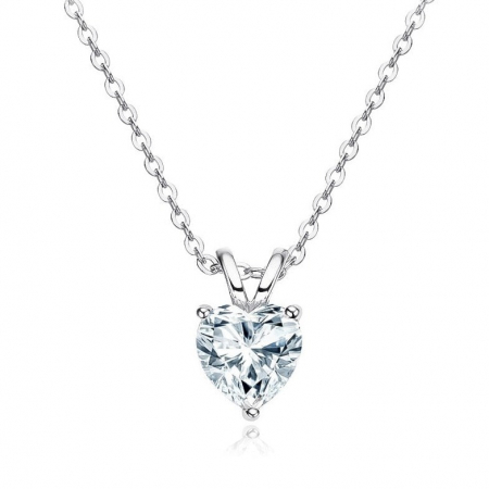 Lanturi - Lant cu pandantiv Solitaire Heart 1 CT