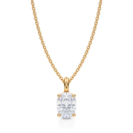 Lant cu pandantiv Solitaire Oval 1 CT [2]