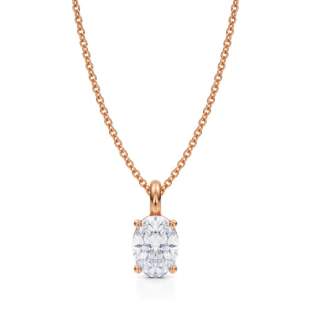 Lant cu pandantiv Solitaire Oval 1 CT [4]
