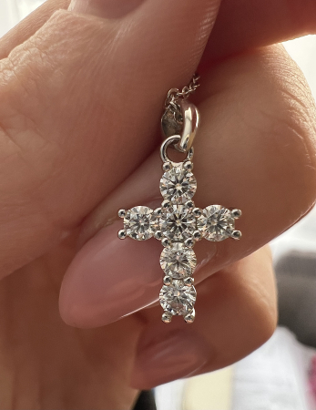 Lant si pandantiv Cruce de 0,6 CT [3]