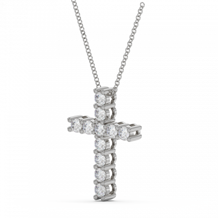 Lant si pandantiv Cruce cu Moissanite de 1 CT