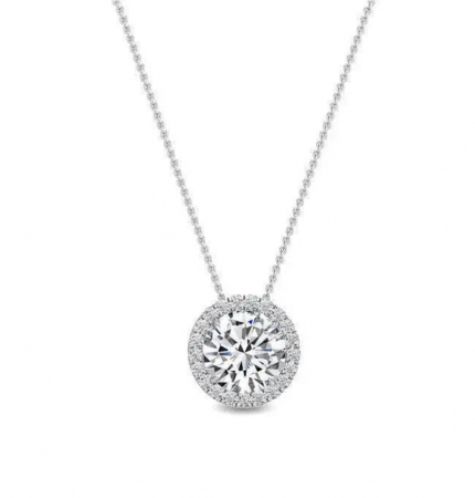 Lant si pandantiv Angelic Moissanite Halo