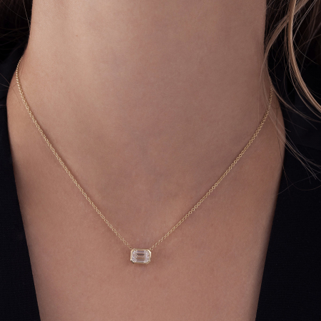Lant si pandantiv Solitaire Emerald 1 CT [7]